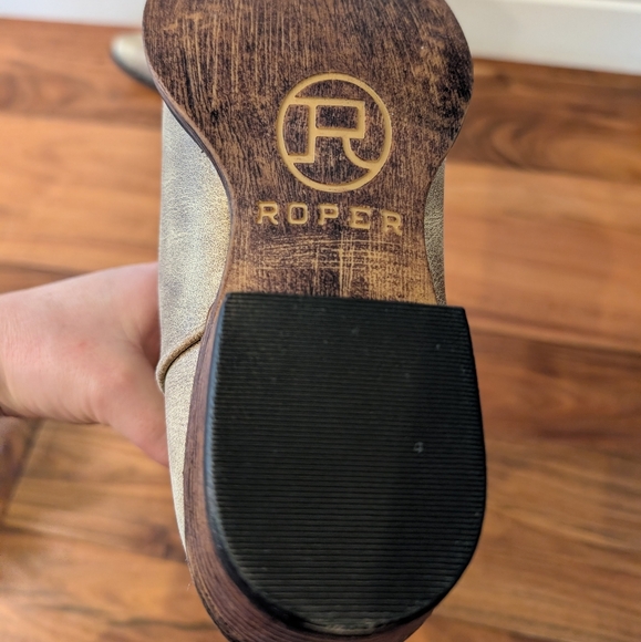 Roper Cowgirl Boots Riley Floral teal tan NWT size 7 - Picture 4 of 6